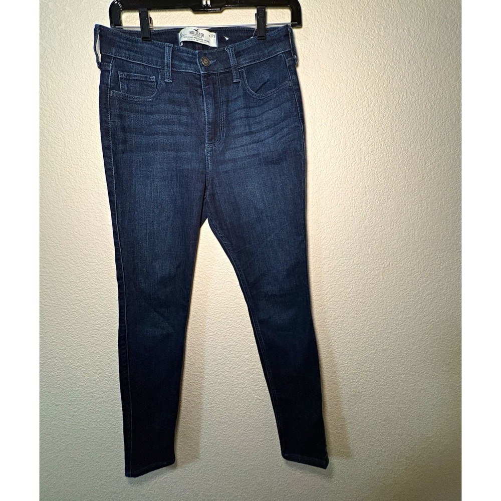 Hollister Women's High-Rise Skinny Dark Wash Stretch 5-Pocket Denim Jeans 4